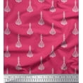 thumbnail image 1 of Soimoi Satin Silk Fabric Leaves & Floral Block Print Sewing Fabric Yard 42 Inch Wide, 1 of 3