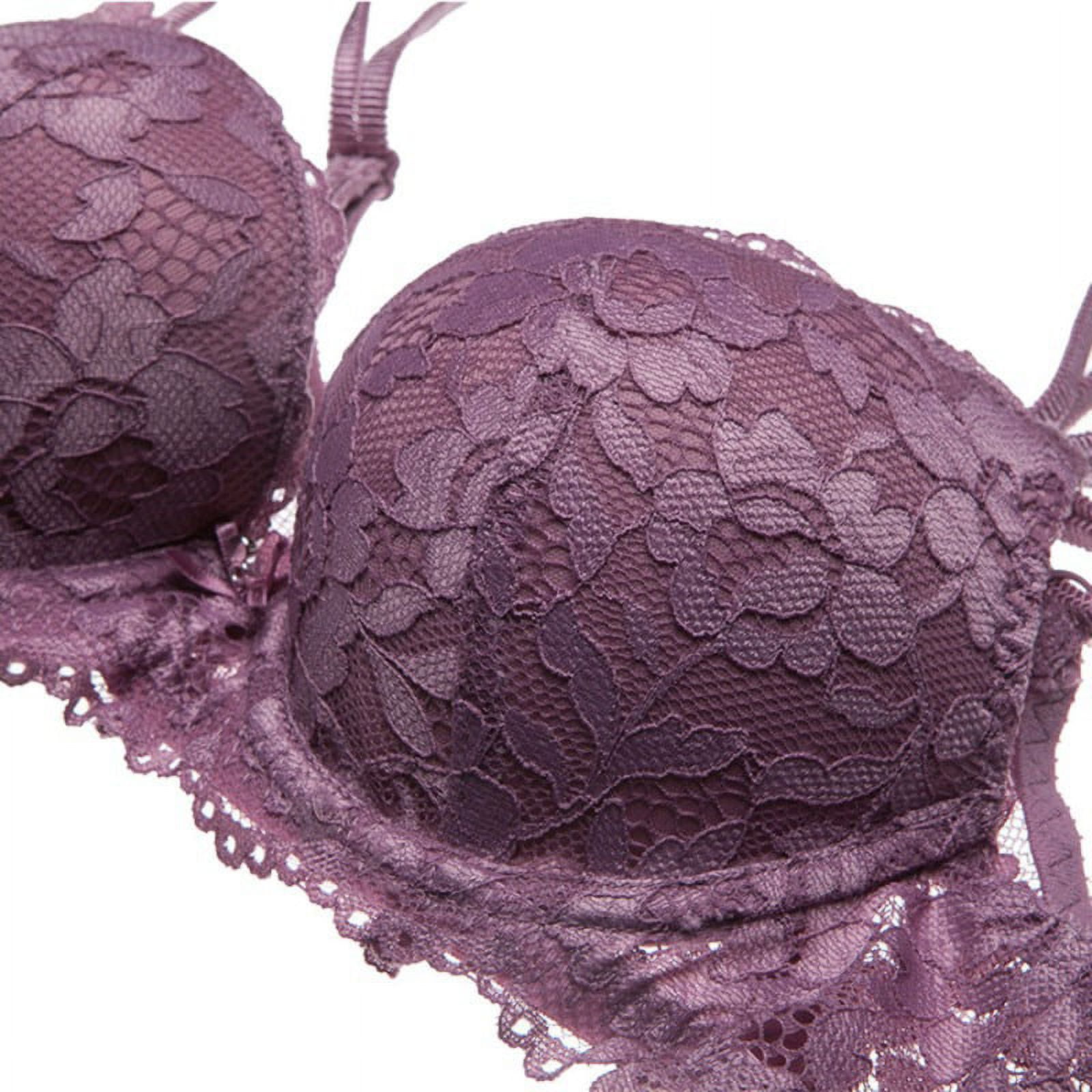 38C Beyond sexy push up bra sweet purple,special lime and 36C Velvet bra set,  Women's Fashion, New Undergarments & Loungewear on Carousell