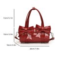 thumbnail image 2 of Lindo bolso de hombro mujer con lazo cierre de cremallera axila femenina (S) rojo, 2 of 9
