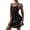 Black, variant on Asxite Plus Size Womens Pajamas Loose Spaghetti Strap Sleeveless Heart Print Short Sleep Dress