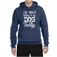 thumbnail image 2 of Wild Bobby I'm Only Talking to My Dog Today Dog Lover Unisex Graphic Hoodie Sweatshirt, Vintage Heather Navy, Large, 2 of 5