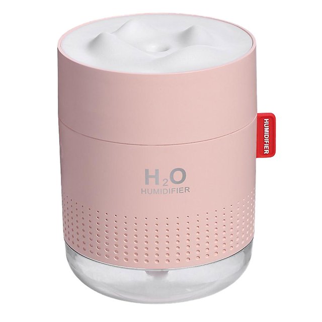 Humidificador portátil de 500 ml - Mini humidificador de niebla fría con luz nocturna y apagado automático - Rosa