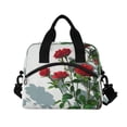 thumbnail image 2 of Insulated Crossbody Lunch Bag 10L Lunch Tote with Adjustable Shoulder Strap for Work Office Picnic Red Roses on The Wall, 2 of 6