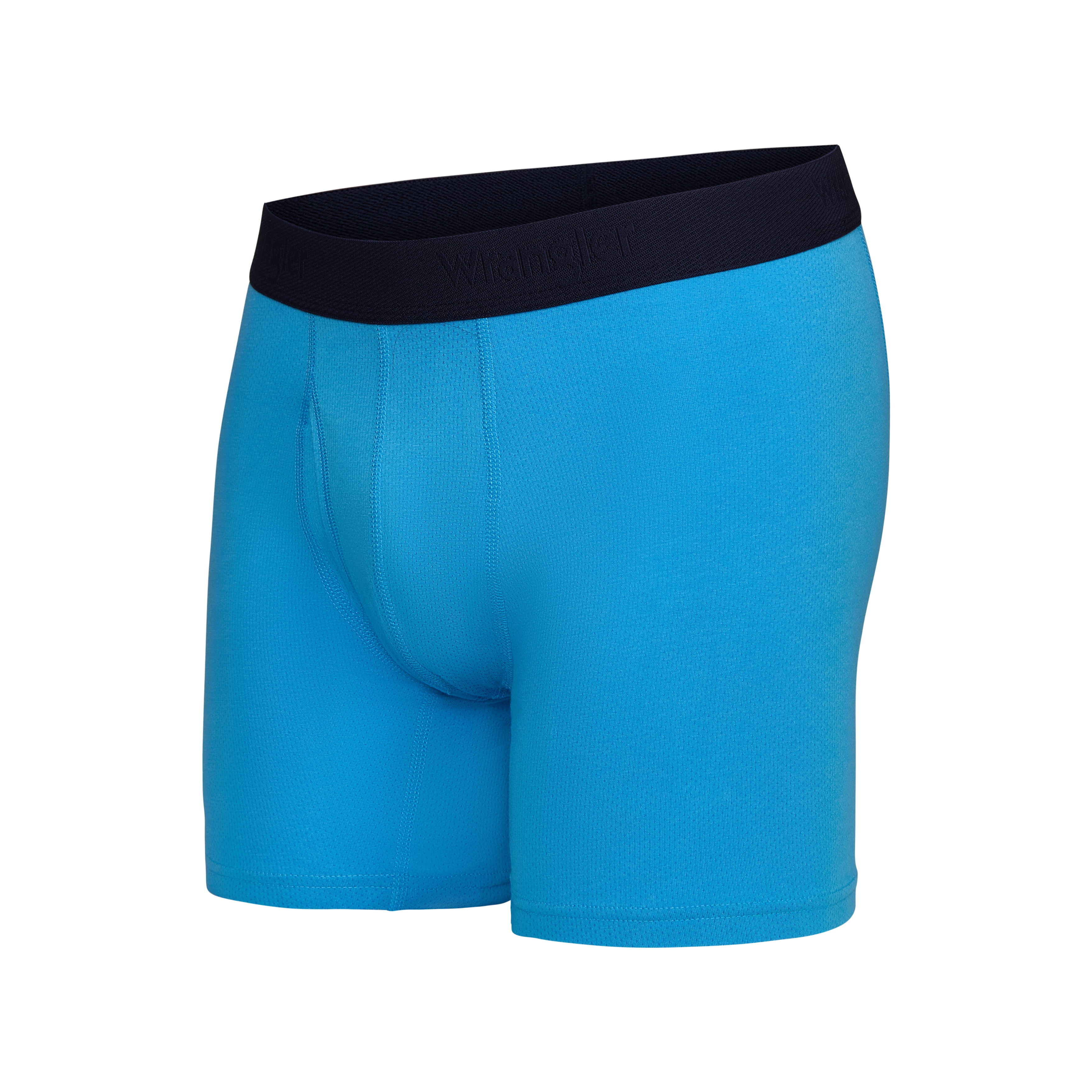 Wrangler 6" Active Cotton Stretch Mesh Boxer Briefs for Men, XL, Navy/Azure Blue/Charcoal, 6-pack