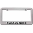 thumbnail image 1 of Save A Life Adopt, Pet Cat Dog License Plate Tag Frame, Multiple Colors, 1 of 1