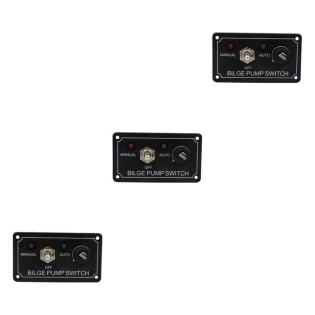ZheElen Black Pump Switch Panel Boat Pump ATV Rv Manual Off Toggle Rocker Switch Bilge 3Set