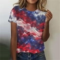 thumbnail image 4 of Aboser 250th Anniversary USA Shirt Women Short Sleeve Patriotic Tops Plus Size Crewneck Holiday Tshirts Fashion Tie Dye American Flag Graphic Tees, 4 of 5