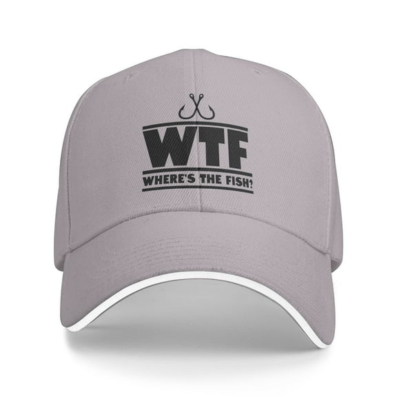 Where'S The Fish Wtf Unisex Adult Baseball Caps Adjustable Casquette Dad Hat Sandwich Cap Outdoors Headwear