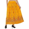 thumbnail image 3 of Women's Tie Dye Yoga Skirt with Sequined Crinkle Broomstick Gypsy Design Yellow, 3 of 4