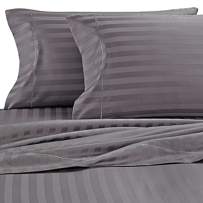 Pure Beech 100% Modal Sateen Stripe 500 Thread Count 2 KING pillowcases BURGANDY 