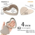 thumbnail image 4 of CHEFMADE Mini Tart Pan Set, 4-inch 4Pcs Heart-Shaped Carbon Steel Quiche Bakeware (Champagne Gold), 4 of 8
