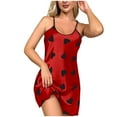 thumbnail image 3 of Aofany Women Babydoll Lingerie Sleepwear Printing Mini Dress V Neck Nightgown Pajamas, 3 of 5