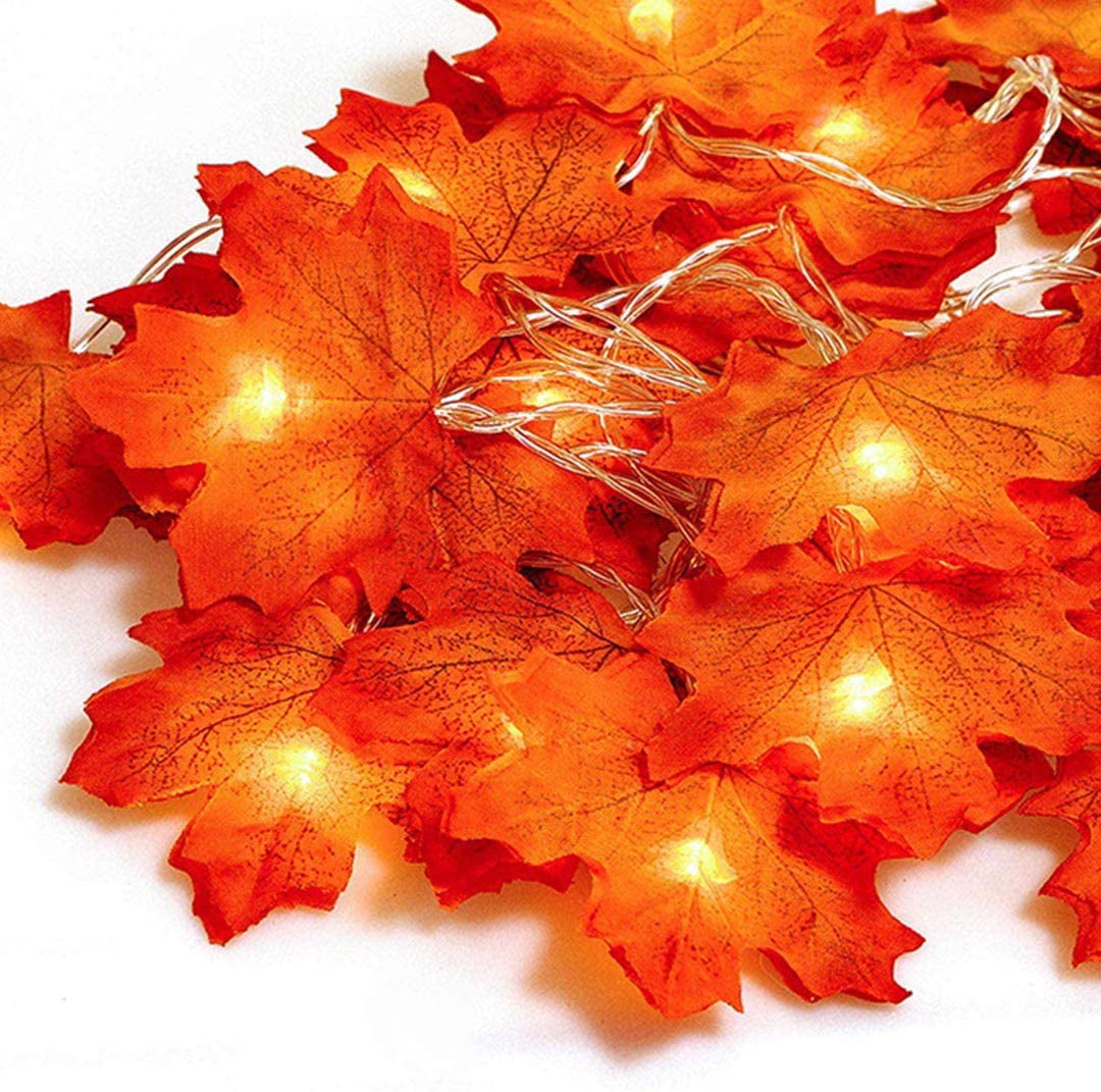 Details about   Tree Table Lights Decor Thanksgiving Decorations Maple Leaves LED Lighted Home 