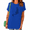 Blue, variant on Grey Women's Boho Minimal Line Side Profile Sitting Cheetah Graphic Short Sleeve T-Shirt Tops