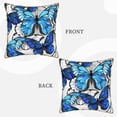 thumbnail image 3 of Kll Blue And White Butterflies Decorative Throw Pillow Covers Velvet Soft For Couch Sofa Bedroom Living Room Outdoor -16"X16", 3 of 8