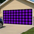 thumbnail image 5 of Black Purple Plaid Garage Door Cover Banner 7 x 16 FT, Farmhouse Simple Buffalo Checked Garage Door Curtains Backdrop with Grommets for Indoor Outdoor Wall Party Porch Yard Decorations Background, 5 of 9