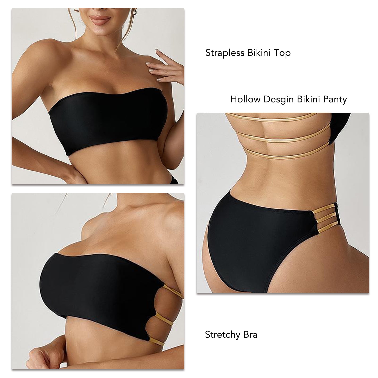 black strapless bikini