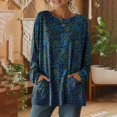 thumbnail image 2 of Long Sleeve Shirts for Women Pocketed Long Sleeve Casual Legging Match Work Blouse Womens Shirts Dressy Casual Dark Blue L, 2 of 5