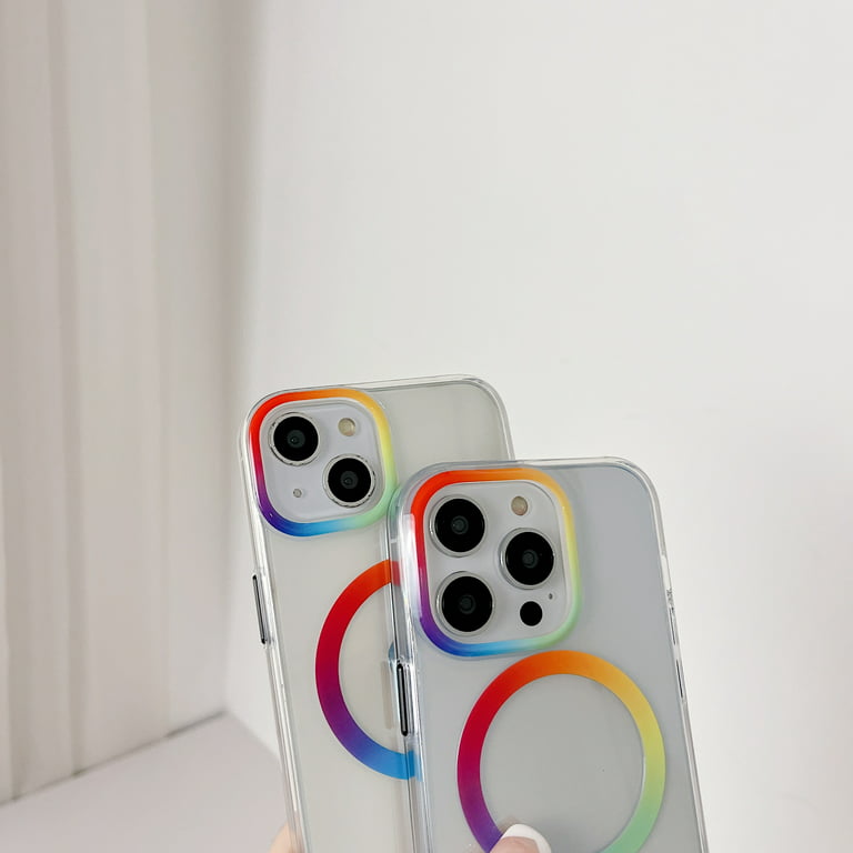 Silicone multicolor Transparent Back Cover Case Compatible Iphone 12