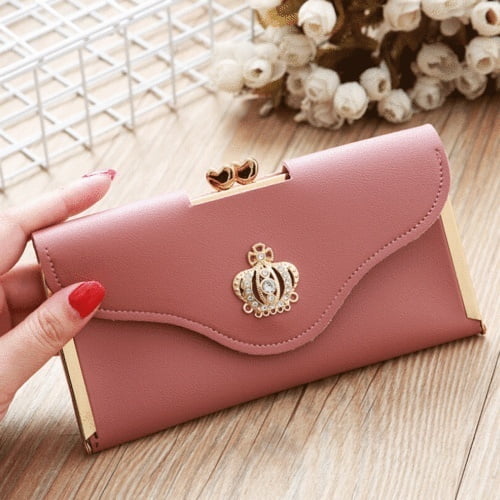 Women Leather Clutch Wallet Long PU Card Holder Lady Purse Handbag Envelope Bag 