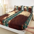 thumbnail image 3 of Castle Fairy Cow Print 4-Piece Full Size Sheets for Teens Women Men,Bohemian Aztec Bed Sheets,Exotic Style Lightweight Sheet Sets,Super Cozy Room Decor, 3 of 7
