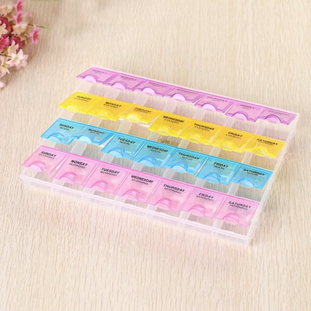 Pill Case - Tuscom 7 Day Pill Box Medicine Tablet Dispenser Organizer Weekly Storage Case for AM PM
