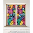 thumbnail image 2 of Window Privacy Film Colorful Cute Monsters Stained Glass Window Film Decorative Sun Block Window Cover Abstract Art Modern Window Clings Static Adhesive Sticker for Bathroom 23.6"x59", 2 of 7