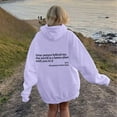 thumbnail image 2 of Arlun Fashion Letter Printed Hoodies for Women Loose Comfortable Long Sleeve Pullover Sweatshirt Casual Drawstring Preppy Hooded Tops with Pockets for Teen Girls Purple XXL, 2 of 5