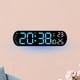 thumbnail image 2 of Reloj despertador Digital con pantalla de temperatura, fecha y semana, función de memoria de luz ajustable de 10 niveles, luz nocturna colorida para Azul, 2 of 7