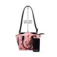 thumbnail image 4 of Lsque Delicate Pink Carnations A Pattern Leather Rivet Shoulder Bag – Elegant Genuine Leather & Microfiber PU Crossbody with Detachable Adjustable Strap, 4 of 5
