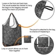 thumbnail image 4 of 5 Pack Foldable Shopping Bag,Spider Web Border Halloween Pattern Reusable Grocery Bags with Pockets,Large Reusable Tote Bags with Handles Waterproof & Lightweight, 4 of 6