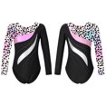 thumbnail image 5 of Doomiva Kids Girls Print Long Sleeve Gymnastics Dance Leotard Yoga Ballet Bodysuit Biketard Unitard Leopard Colorful 8, 5 of 6