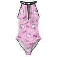 thumbnail image 3 of Hello Kitty Women's One Piece Swimsuit High Neck Tummy Control Swimwear Bathing Suit, 3 of 7