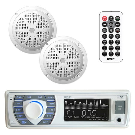 Boat Stereo Bluetooth, Pyle White Stereo Kit Radio Bluetooth Receiver