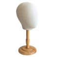 thumbnail image 3 of Cabeza de maniquí antigua para pelucas, soporte de pie para joyas y gafas Madera mediana, 3 of 6