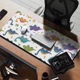 thumbnail image 2 of Long Mouse Pads for Desk,White Dinosaurs Flowers Eggs Pattern Desk Mats on Top Of Desks, Desk Mouse Pad Extra Large with 3mm Non-Slip Base and Stitched Edge for Gaming,Office,Work,Home 35.4"x15.7", 2 of 6