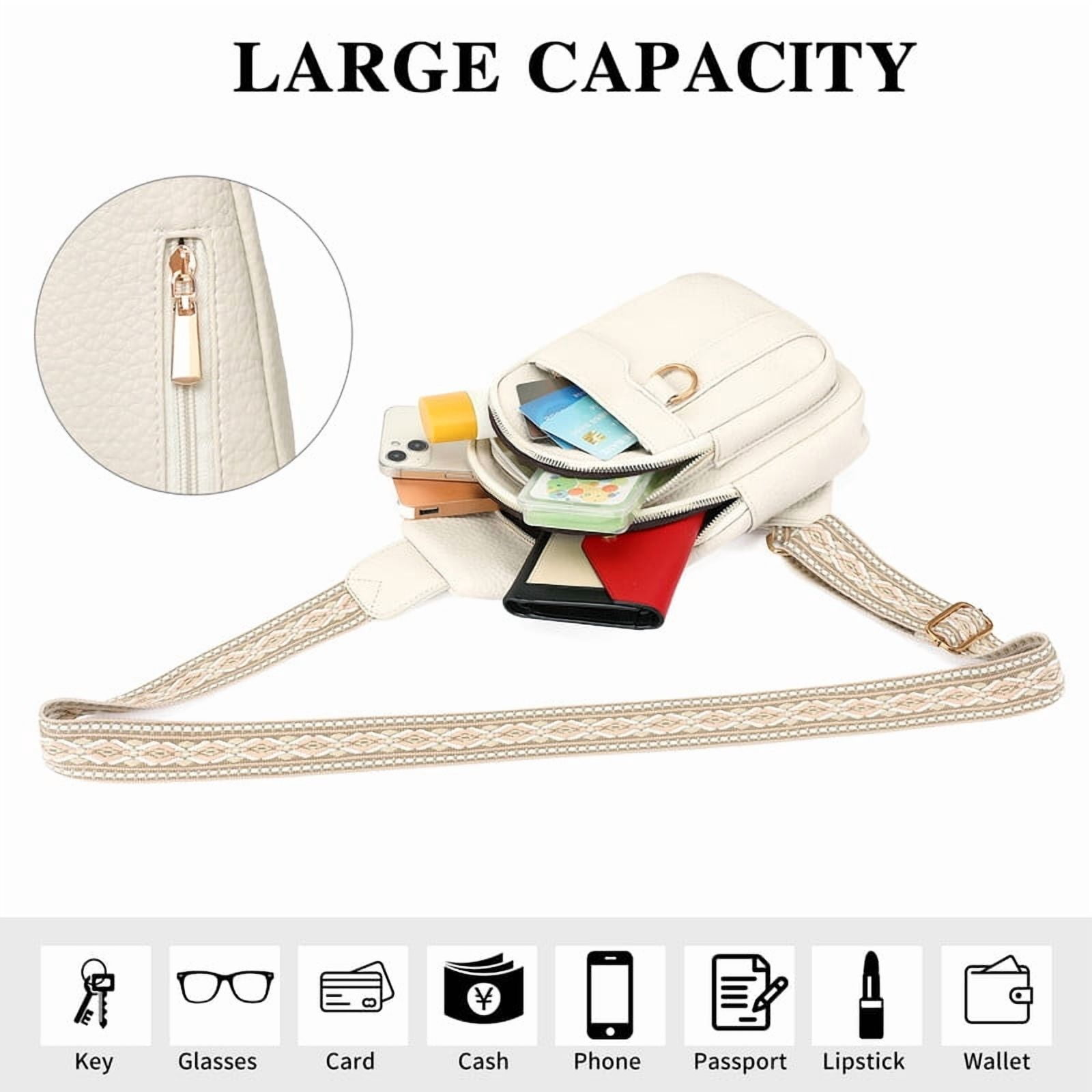 GAEKEAO Sling Bag for Women Crossbody Bags Fanny Pack Vegan Leather Chest Bag Travel Shoulder Belt Purse Backpack Gifts