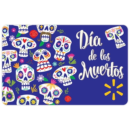 Blue Skulls Dia de los Muertos Walmart Gift Card