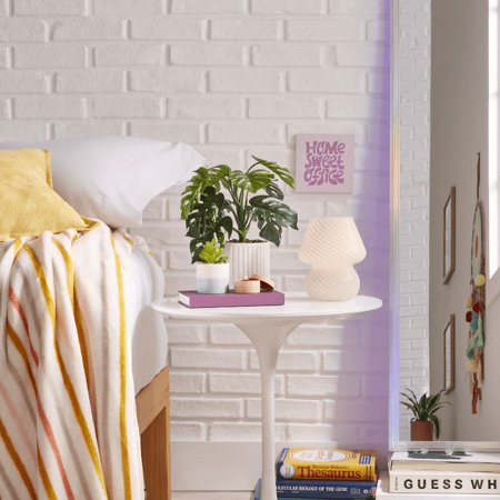 Catalina Lighting Mushroom Table Lamp, White Glass, White