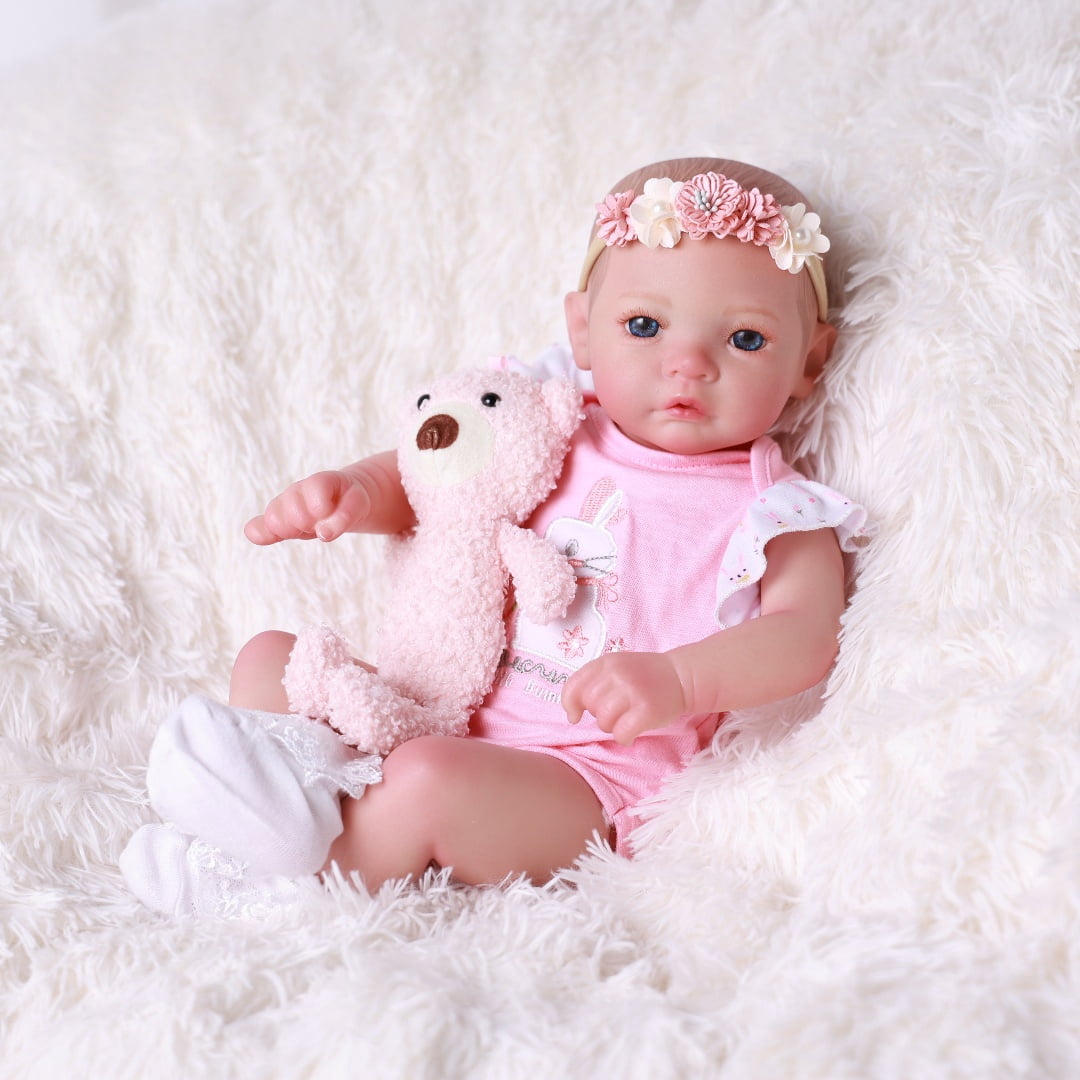 RSG 17-Inch Reborn Baby Dolls - Soft Cloth Body Dolls Real Life Dolls with Accesores Gift Box for Collection or Kids Age 3 +