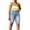 yue866-Blue, variant on KHONTS Women's Ripped Stretchy Long Jean Shorts Mid Rise Frayed Cut off Bermuda Shorts Blue XL