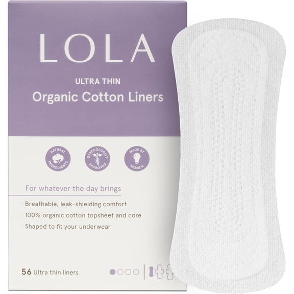Ultra-Thin Cotton Panty Liners for Women - Hypoallergenic Panty Liners & Daily Light Pads - Unscented Organic Pads for Women - Pack of 56, 6.5 in