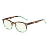 Eyekepper Spring Hinges Classic Retro Style Computer Eyeglasses(Yellow Tinted Lenses,Tortoise-Green,0.75)