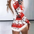 thumbnail image 2 of Pijamas Navideños Para Mujer Monos Delanteros Con Adorno de Plumas Onesie Home Wear Pijamas Siameses Con Estampado Navideño Odeerbi ODB201235, 2 of 5