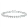 thumbnail image 2 of Solid 925 Sterling Silver 7.25 Inch Tennis Bracelet Zirconia Rhodium Plated for Women GH2340-7.25, 2 of 5