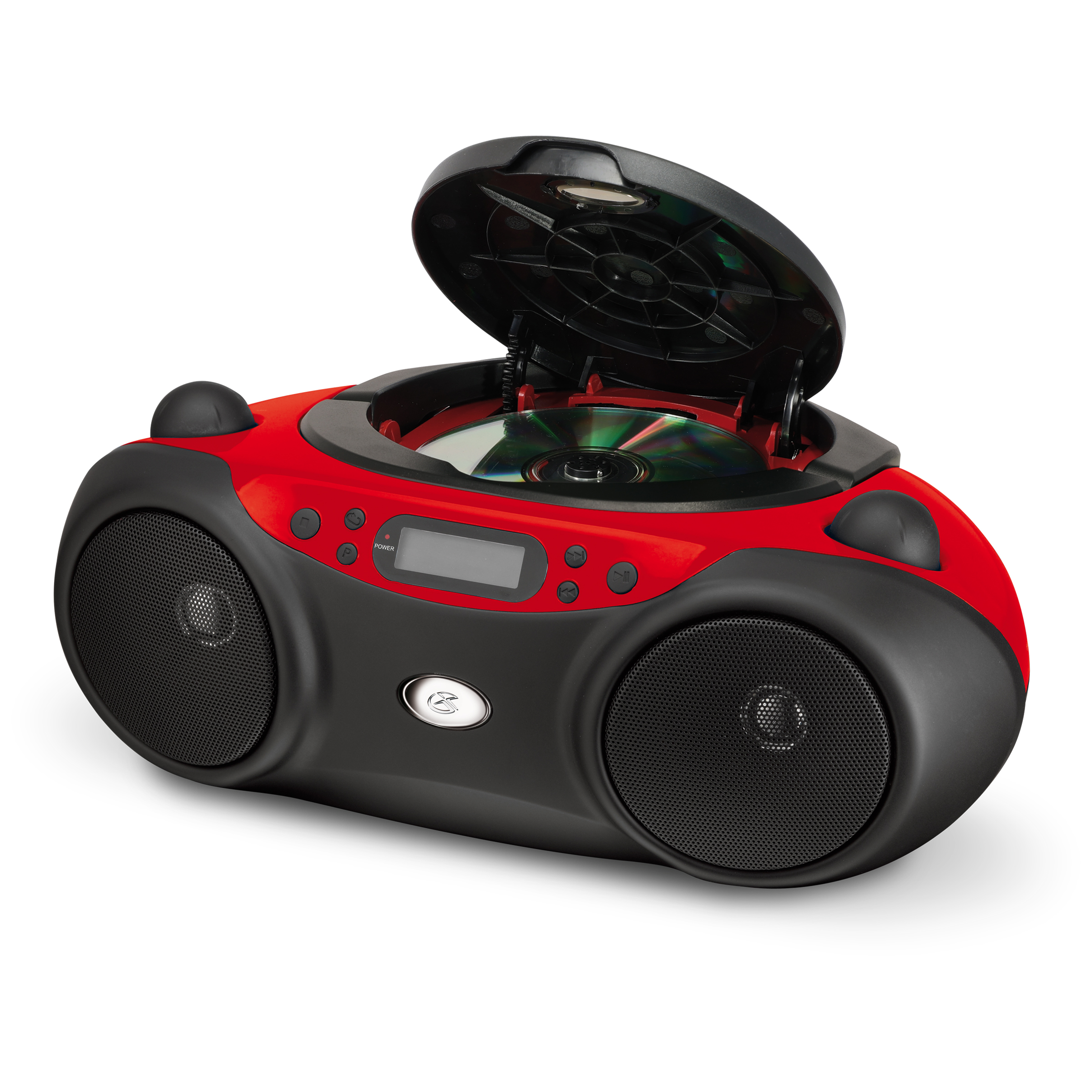 GPX Portable CD Boombox with AM/FM Radio, Red photo 1