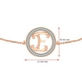 thumbnail image 3 of CARATS FOR YOU Round Cut Natural Diamond Initial "E" Alphabet Letter Name Adjustable Bolo Bracelet Personalized Gifts for Women In 14K Rose Gold Over Sterling Silver (0.20 Cttw), 3 of 6