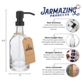 thumbnail image 2 of Heavyweight Glass Soap and Lotion Dispenser with Black Metal Pump - 12 ounce - by Jarmazing Products, 2 of 3
