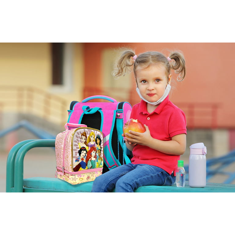 Kids Disney Princess Dual Compartment Drop Bottom Lunch Bag for Girls –  Realmdrop Shop