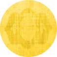 thumbnail image 1 of Ahgly Company Machine Washable Indoor Round Persian Yellow Traditional Area Rugs, 7' Round, 1 of 4
